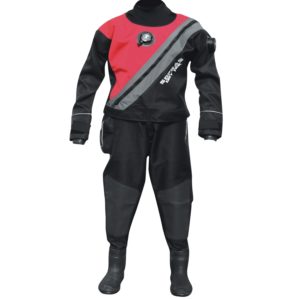 Dry suits with front zipper