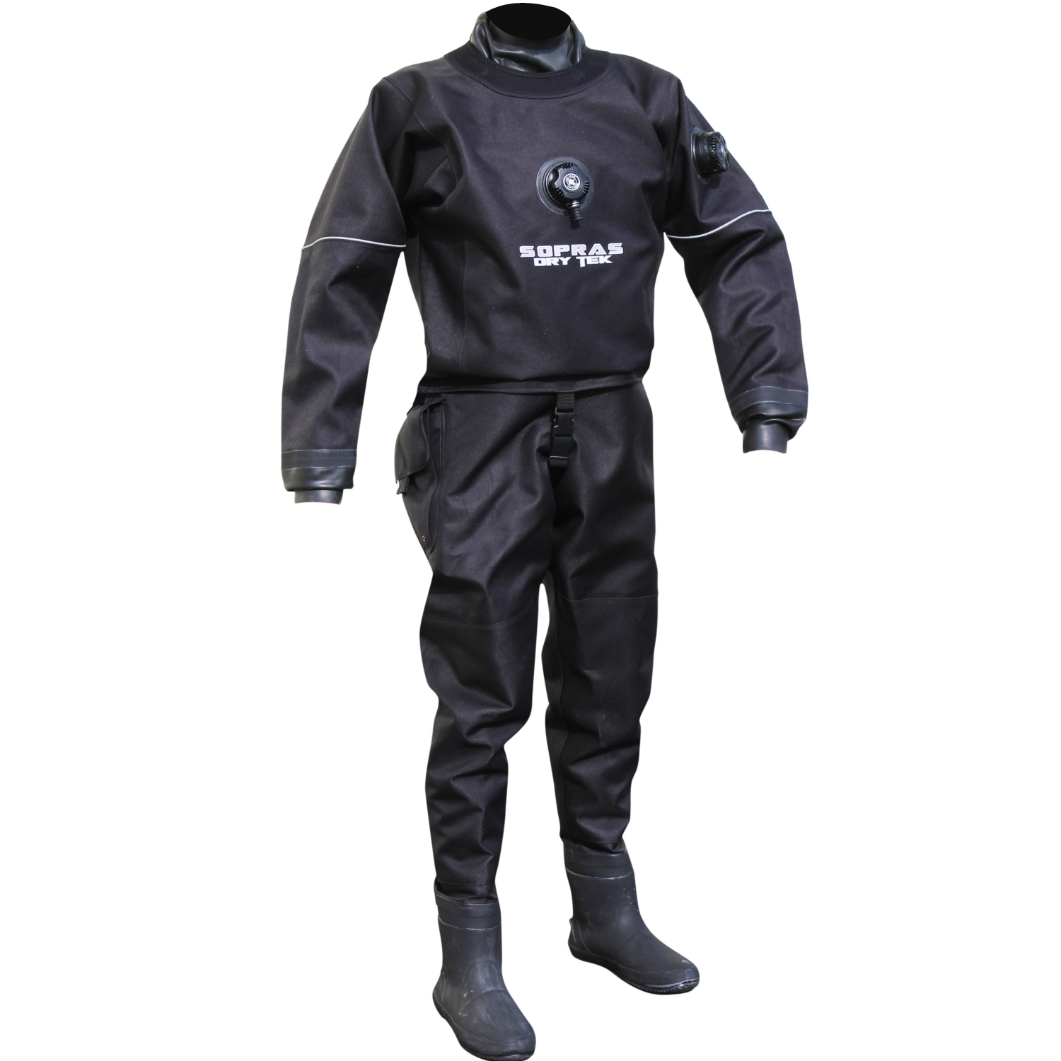 Sopras Sub Trilaminate Scuba Diving DrySuit With Hard Sole Booties Back Zipper 