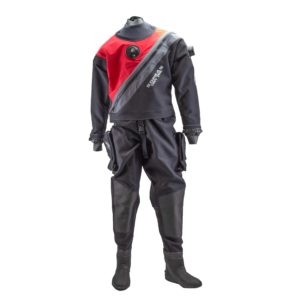 Trilaminate dry suit with front zipper with rubber booties, rings and 2 pockets (Cordura) - XXL/11