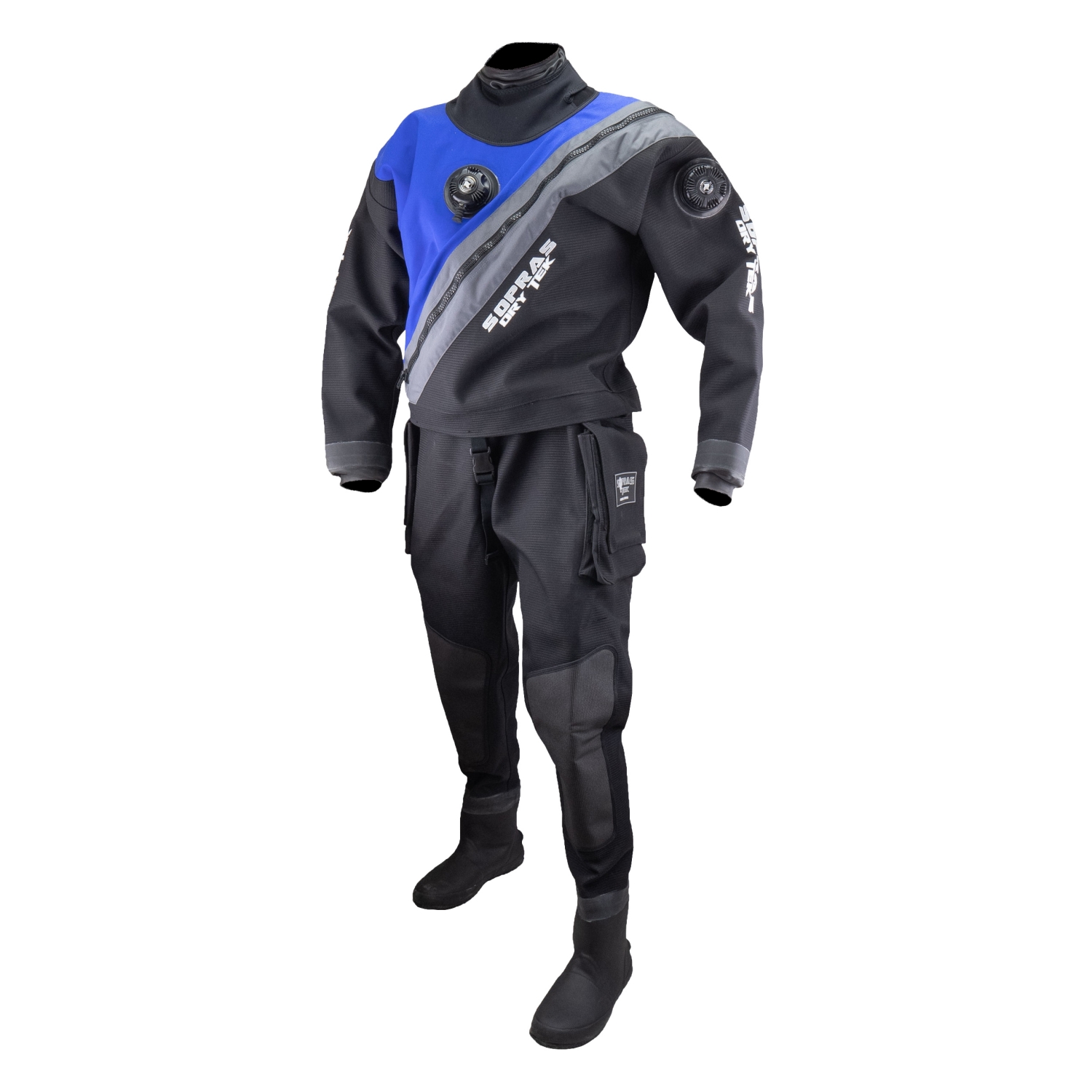 agentschap Rust uit zondaar Trilaminate dry suit with front zipper with rubber booties, latex seals and  2 pockets (Cordura) - Sopras Tek